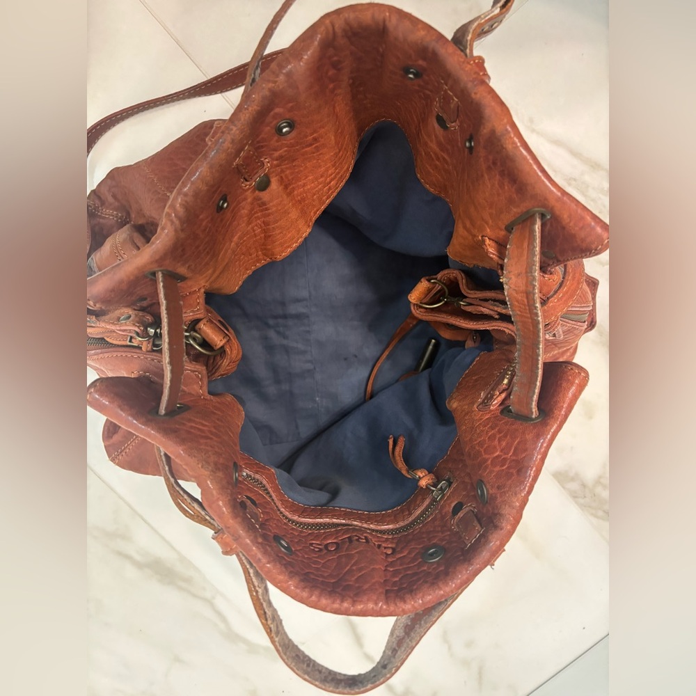 Jerome Dreyfuss Cognac Leather Satchel - Picture 9 of 16